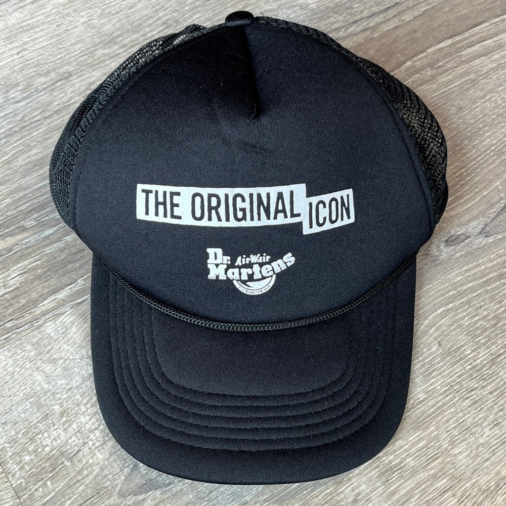 Dr. Martens The Original Icon Black Trucker Hat Mesh Snapback Cap RN129231
